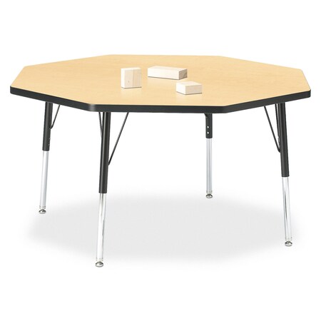 Jonti-Craft Berries Octagon Activity Table, 48 in. x 48 in., E-height, Maple/Black/Black 6428JCE011